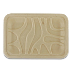 World Centric TRSC2SLLF 8.2 in. x 5.7 in. x 0.7 in. PLA Lined PFAS-Free Paper Fiber Trays - Natural (500/Carton)
