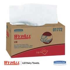 WypAll L10 SANI-PREP POP-UP Box 1-Ply 10.25 in. x 10.5 in. Dairy Towels - White (110/Pack, 18 Packs/Carton)