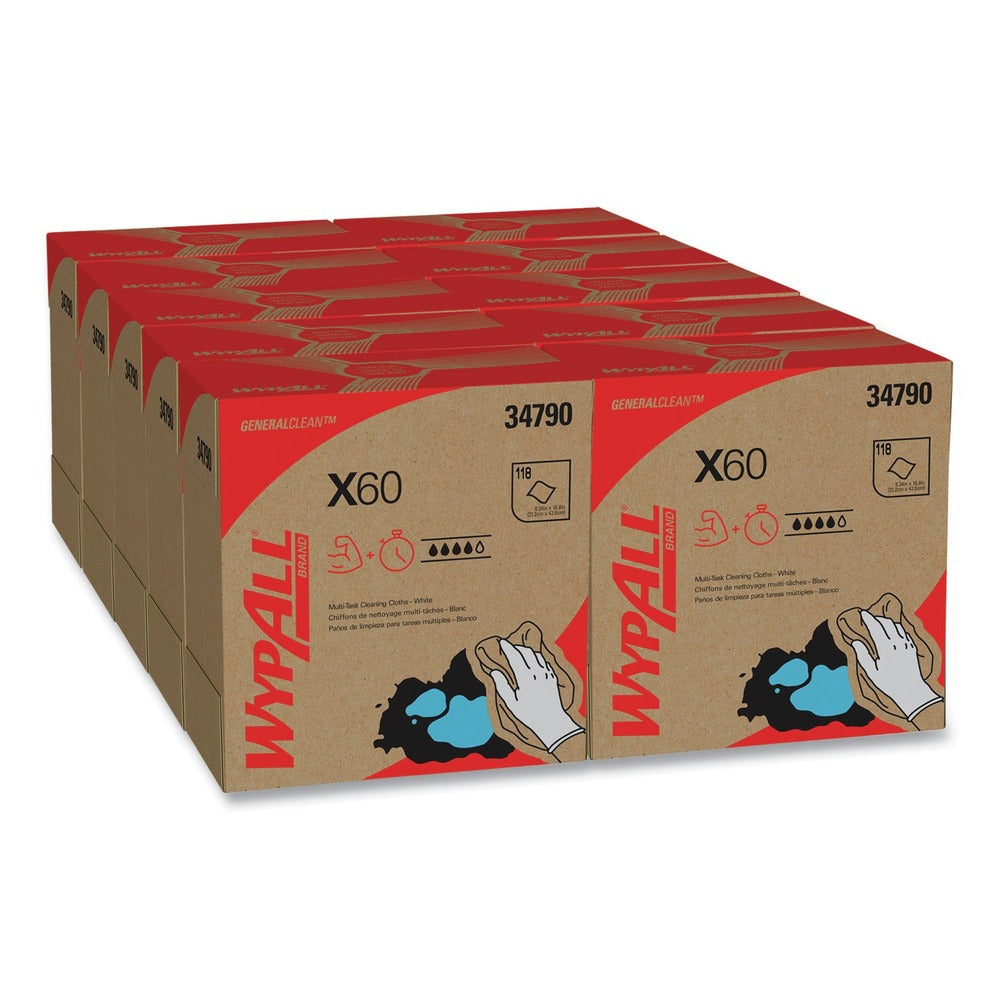 WypAll General Clean X60 POP-UP Box 8.34 in. x 16.8 in. Cloths - White (1260/Carton)